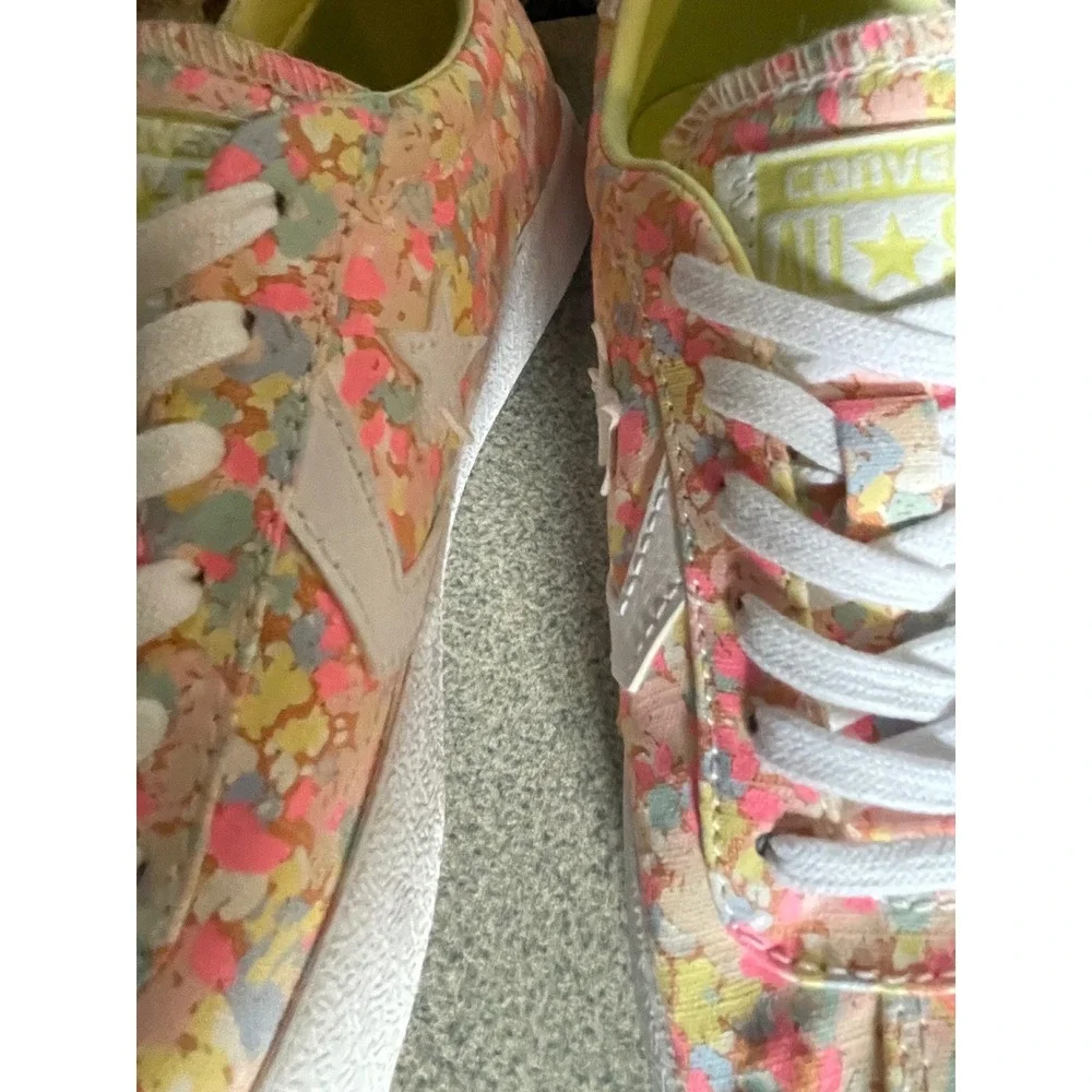 Converse Breakpoint Ox Womens 5.5‎ Floral Low Top Sneakers Pink Yellow 555953C